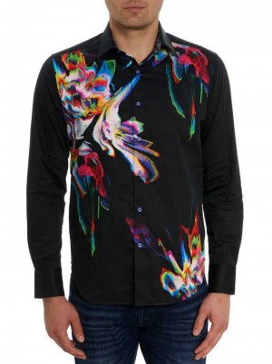 Robert Graham Aurora Long Sleeve Button Down Shirt Fekete | 478ZJGOEI