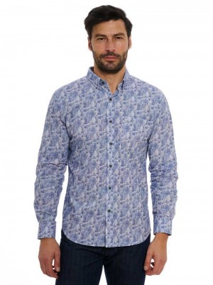 Robert Graham Chastin Long Sleeve Button Down Shirt Kék | 964ESPAWG