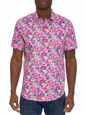 Robert Graham Fishy Business 2 Short Sleeve Button Down Shirt Rózsaszín | 189TLCOPB