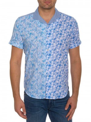 Robert Graham Fontana Short Sleeve Button Down Kék | 791MJFEBW