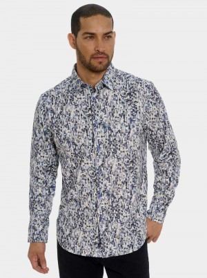 Robert Graham Fragment Long Sleeve Button Down Shirt Kék | 071KCZMDX