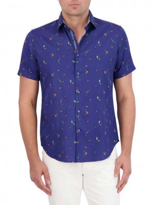 Robert Graham Good-night Short Sleeve Button Down Shirt Classic | 137KOABPV