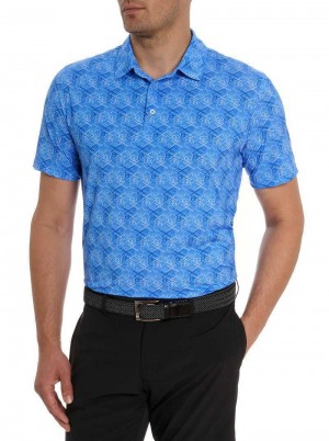 Robert Graham Iron Skull Performance Polo Periwinkle | 204MVDRIP