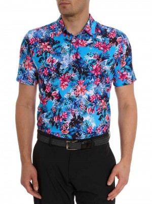 Robert Graham Island Time Polo Kék | 512QALRVD