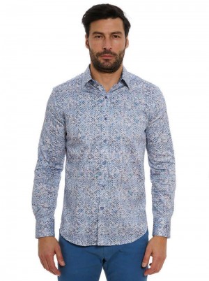 Robert Graham Kaimana Long Sleeve Button Down Shirt Kék | 175KCYFZI