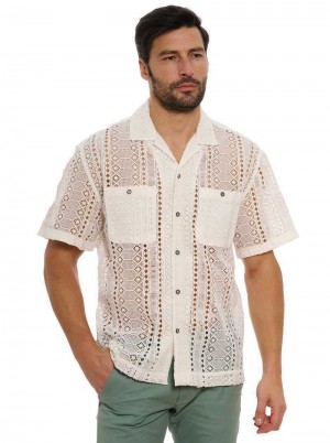 Robert Graham Milanese Short Sleeve Button Down Shirt Fehér | 193CQJTHW