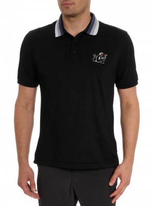 Robert Graham Monkey Business Polo Fekete | 182DSXIGB