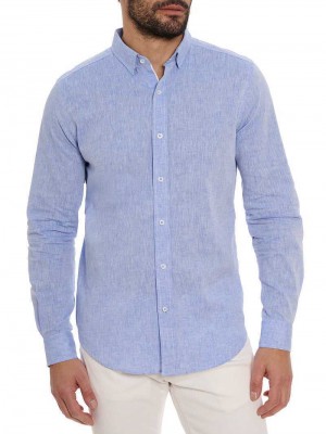 Robert Graham Palmer Long Sleeve Button Down Shirt Kék | 398BPJRFZ