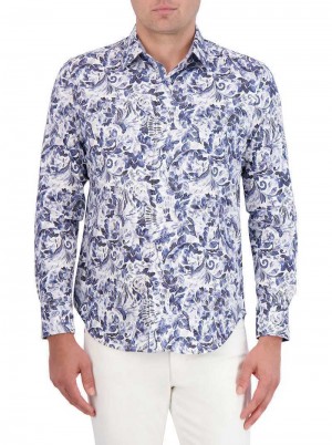 Robert Graham Santa Cruz Long Sleeve Button Down Shirt Kék | 468UXMLIN