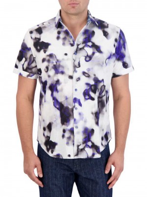 Robert Graham Tasman Short Sleeve Button Down Shirt Kék | 013UWGSPK