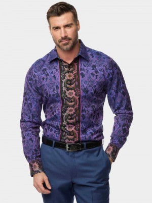 Robert Graham The Limited Edition Paso Doble Woven Shirt Big Lila | 041QSXAFZ