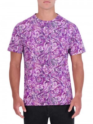 Robert Graham Tobin Graphic T-shirt Lila | 896AIRPLO