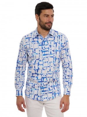 Robert Graham Triton Long Sleeve Button Down Shirt Big Kék | 719DIBZMN