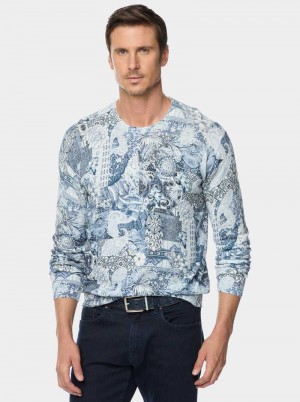 Robert Graham Valtos Long Sleeve Knit Kék | 469THXGOF