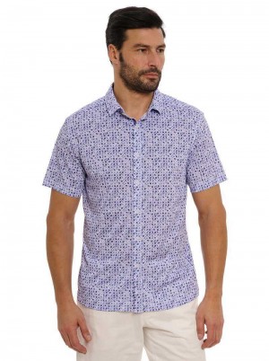 Robert Graham Zambia Short Sleeve Knit Shirt Lila | 748RBGKVU