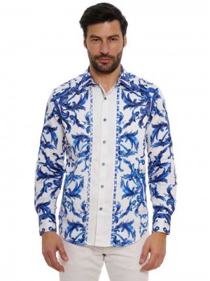 Robert Graham Zuma Long Sleeve Button Down Shirt Kék | 702VOLNWM