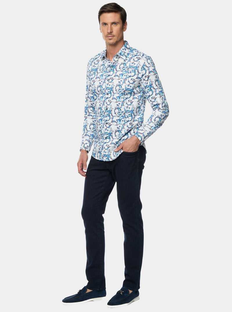 Robert Graham Acosta Long Sleeve Button Down Shirt Kék | 516VFQUBE