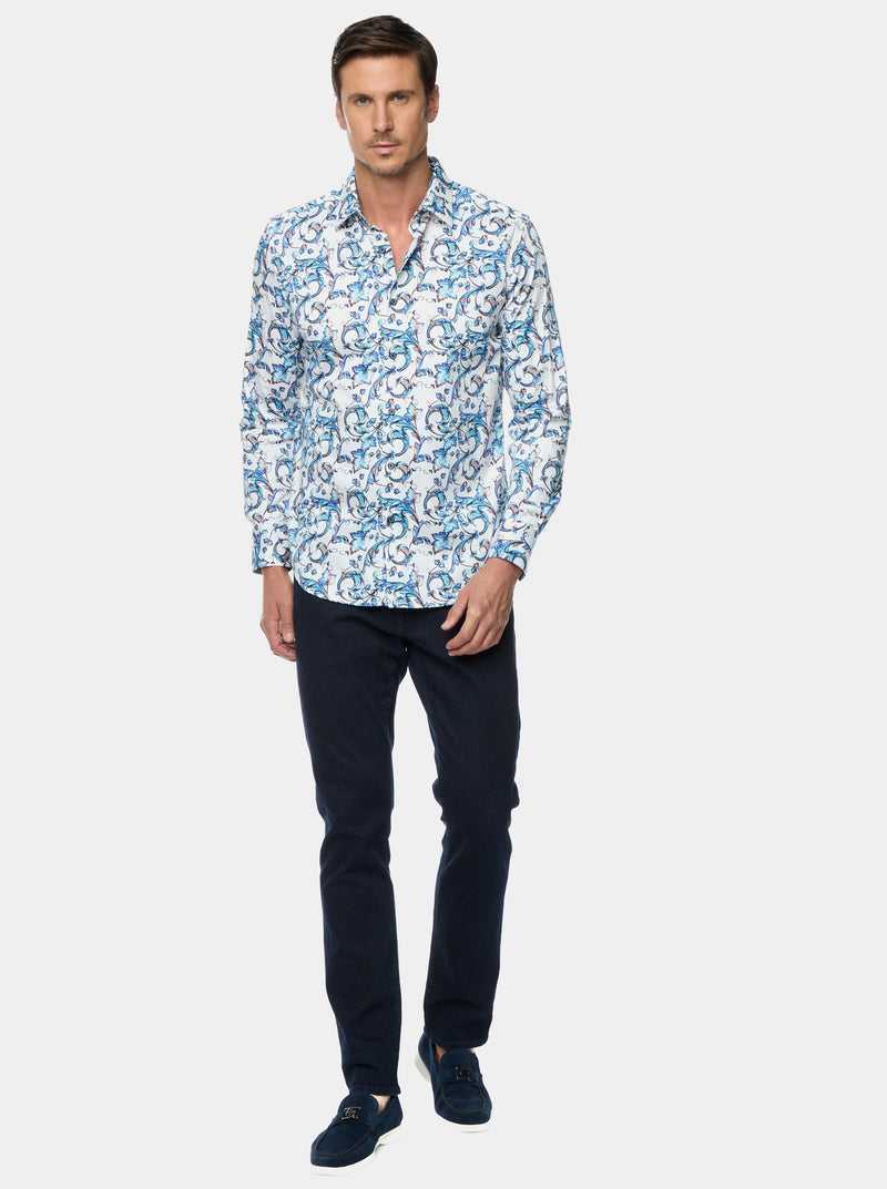 Robert Graham Acosta Long Sleeve Button Down Shirt Kék | 516VFQUBE