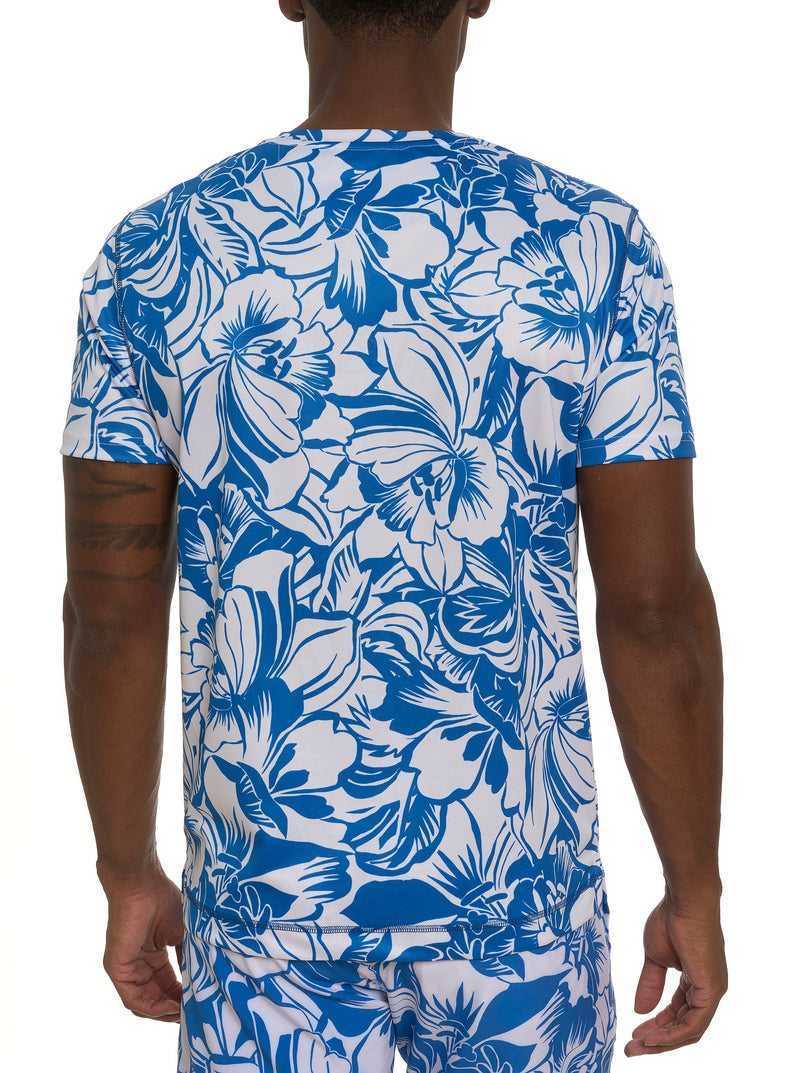 Robert Graham Beach Hibiscus Performance Graphic T-shirt Kék | 416NPFYQM