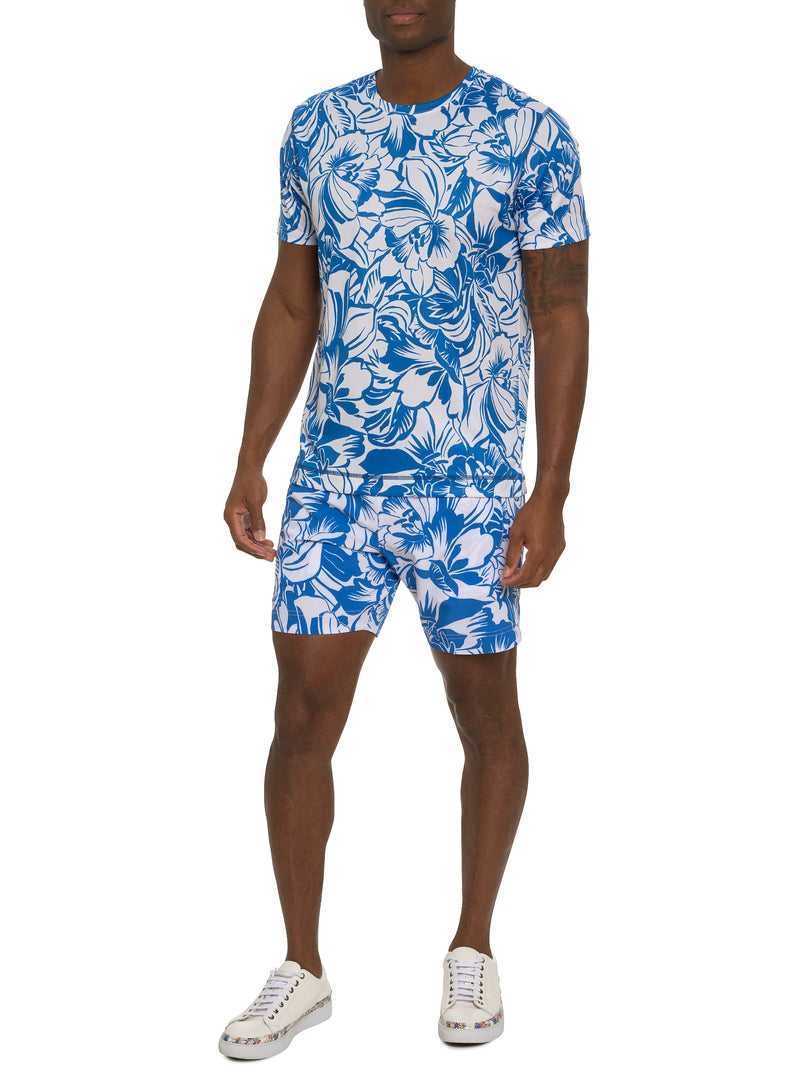 Robert Graham Beach Hibiscus Performance Graphic T-shirt Kék | 416NPFYQM