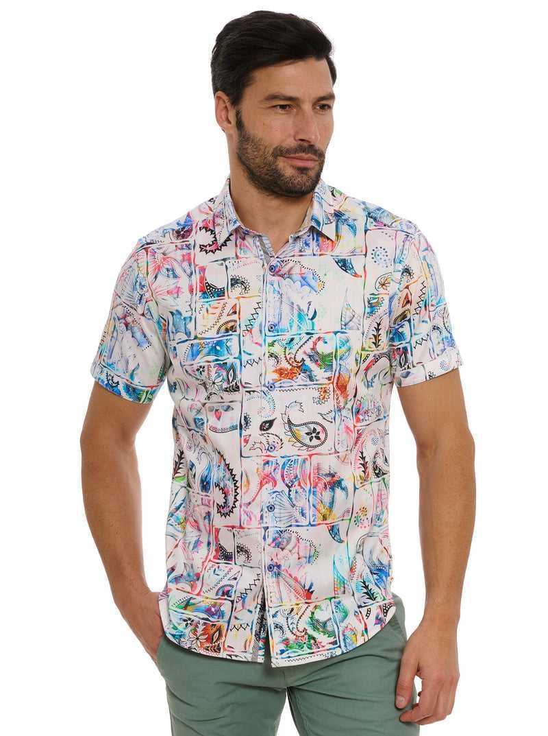 Robert Graham Belize Short Sleeve Button Down Shirt Tall Multi | 150BTPGMU