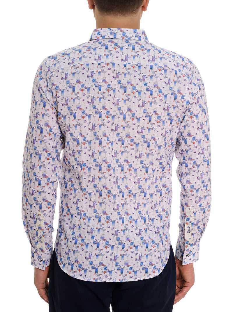 Robert Graham Blue Hawaiian Long Sleeve Button Down Shirt Tailored | 451FNHJCK