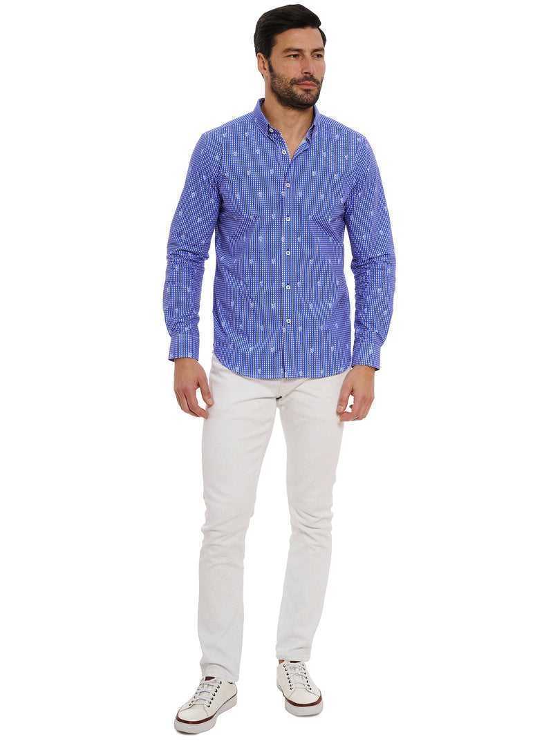 Robert Graham Bryson Long Sleeve Button Down Shirt Kék | 387DVTIBE