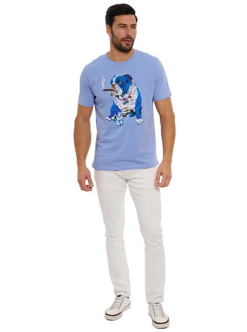 Robert Graham Cigar Graham T-shirt Periwinkle | 423FOXDYC