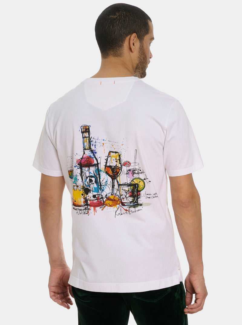 Robert Graham Cocktail Splash T-shirt Fehér | 648SELCAZ