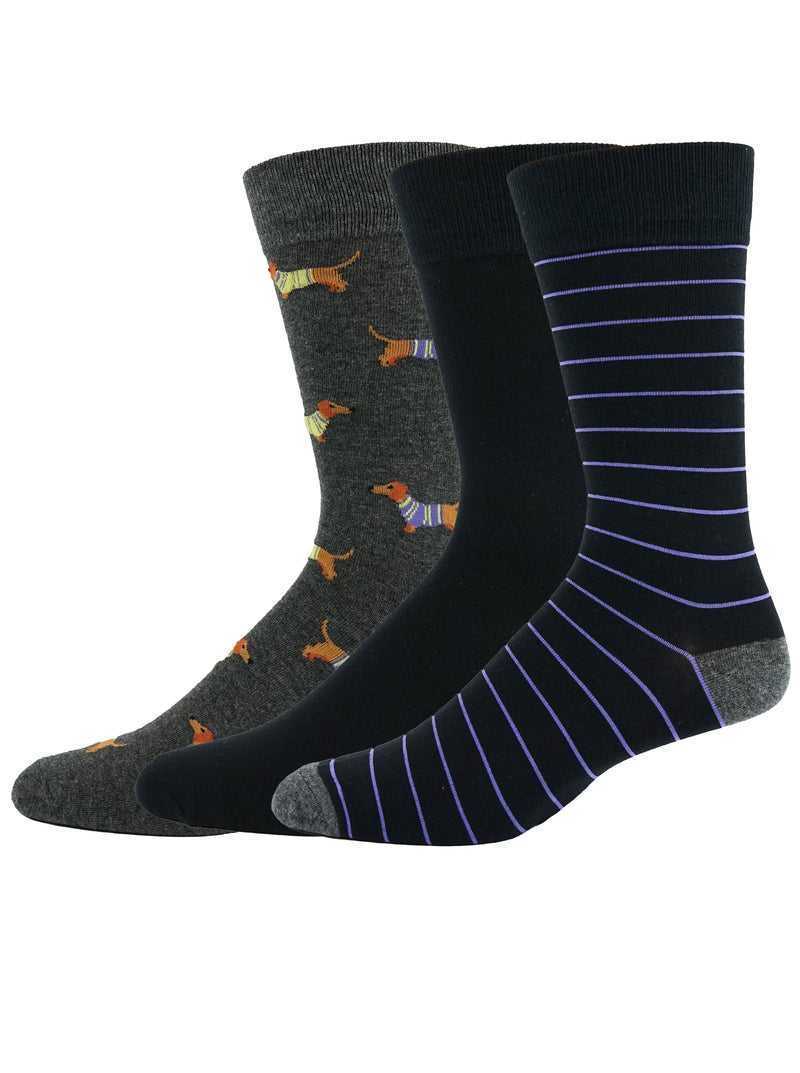 Robert Graham Dachshund 3 Pack Socks Multi | 650RTHMQG