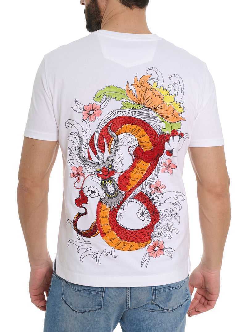 Robert Graham Dragon Roar T-shirt Fehér | 259ASGMDX