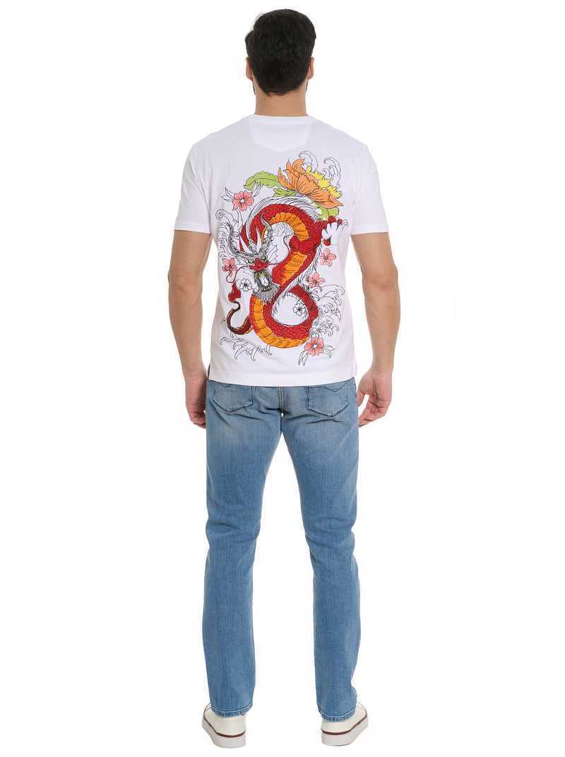 Robert Graham Dragon Roar T-shirt Fehér | 259ASGMDX