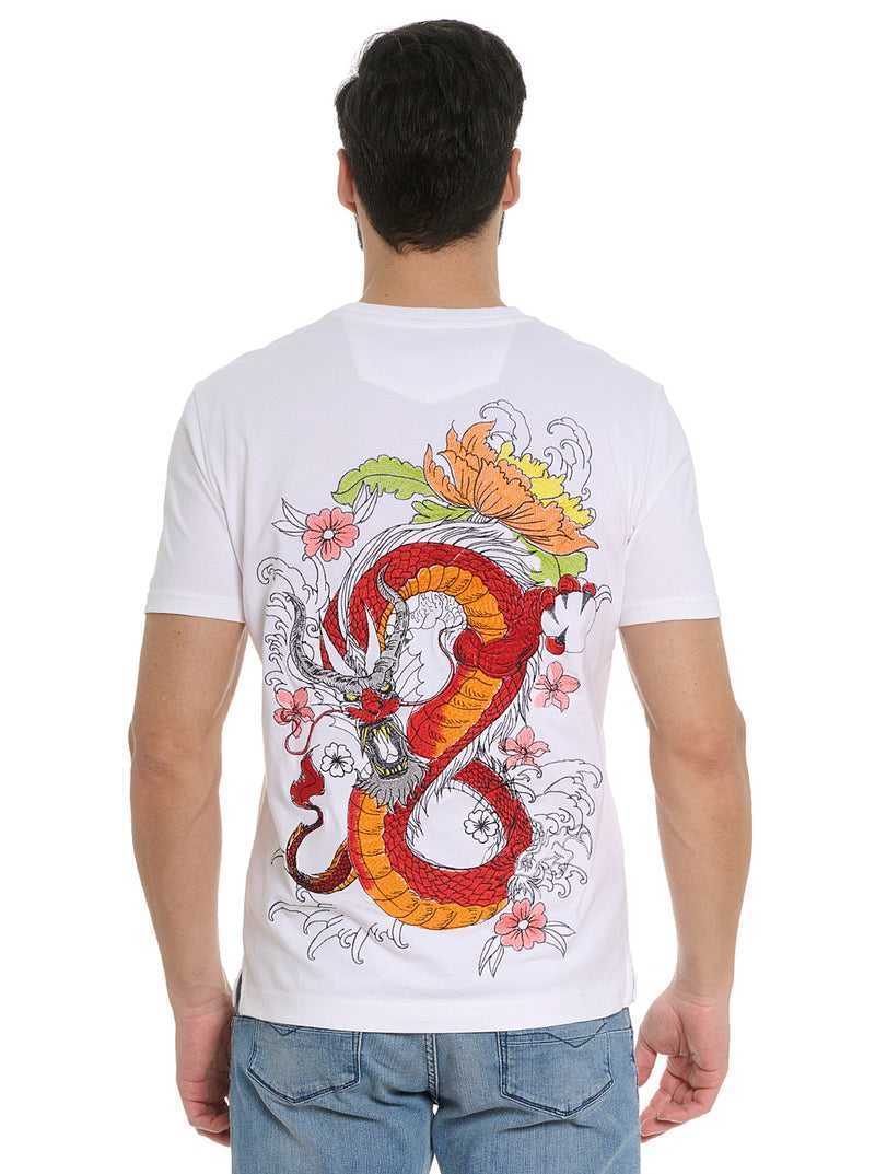 Robert Graham Dragon Roar T-shirt Fehér | 259ASGMDX