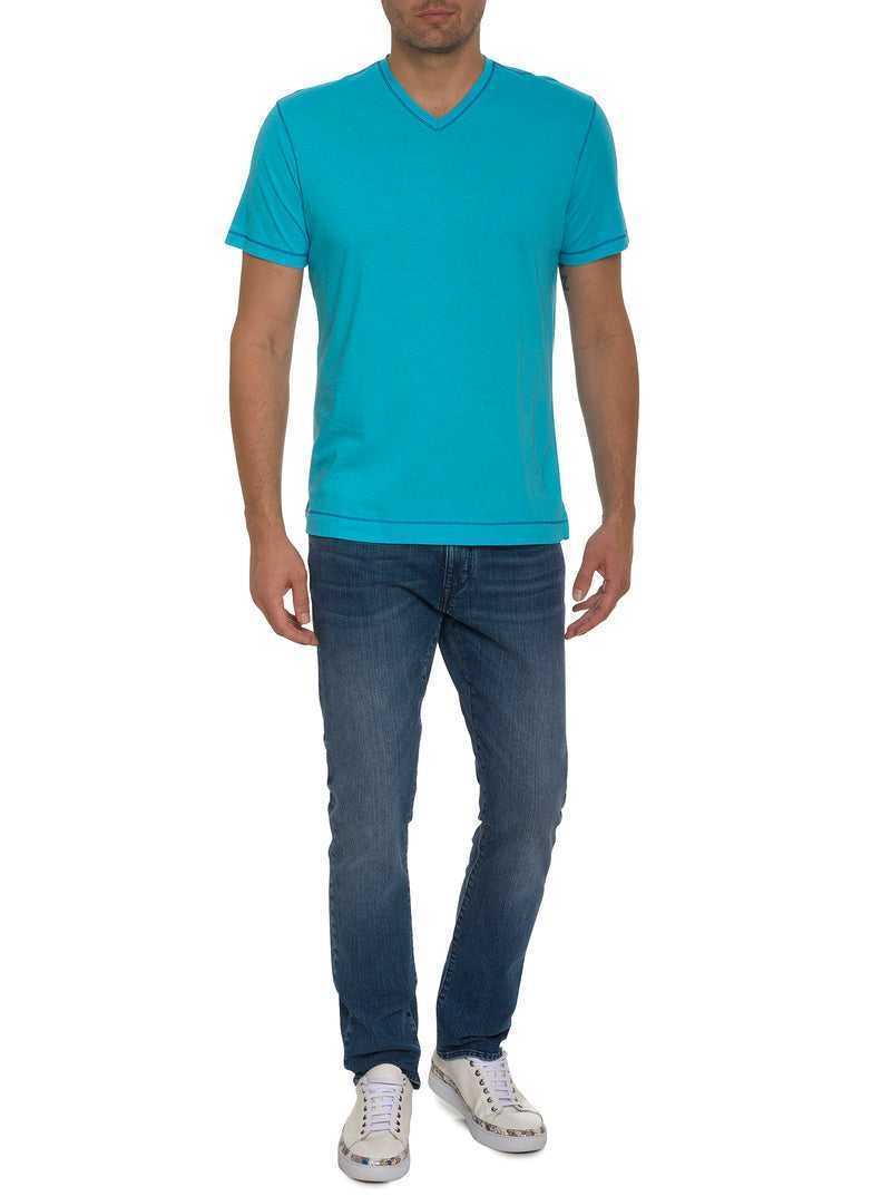 Robert Graham Eastwood T-shirt Aqua | 568IPHULC