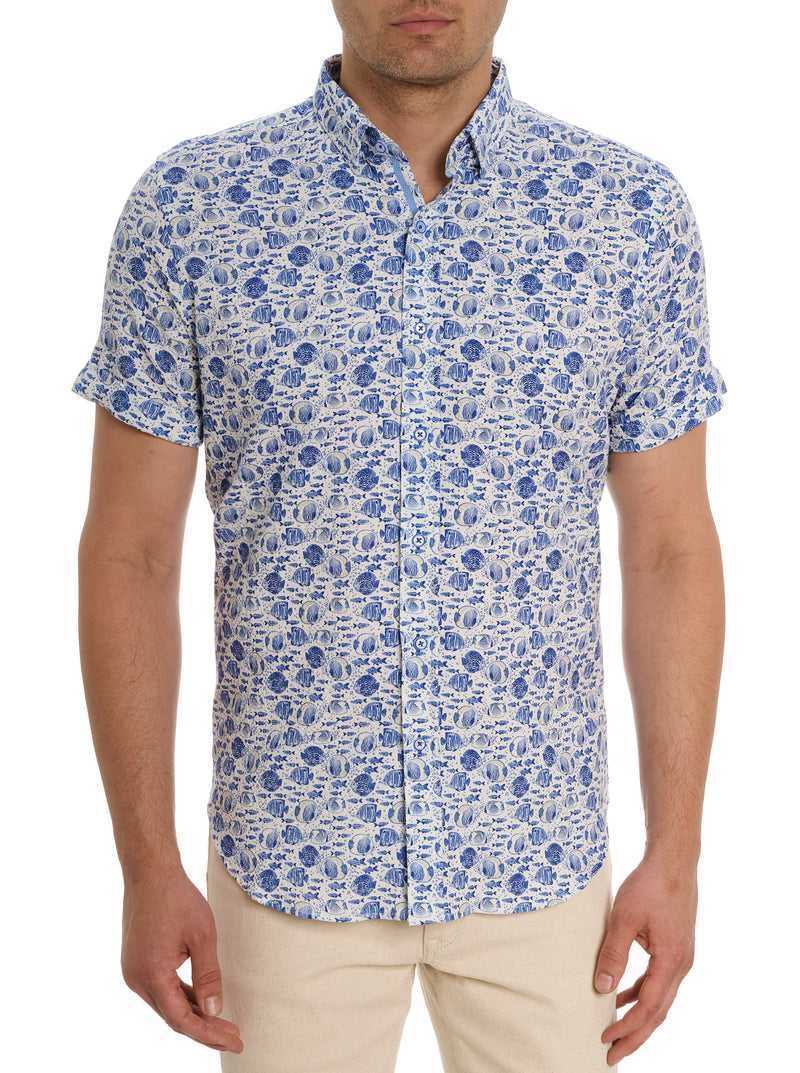 Robert Graham Fenwick Short Sleeve Button Down Shirt Kék | 739MUGXRV