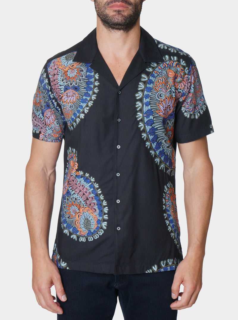 Robert Graham Goliath Short Sleeve Button Down Shirt Fekete | 568OUATZQ