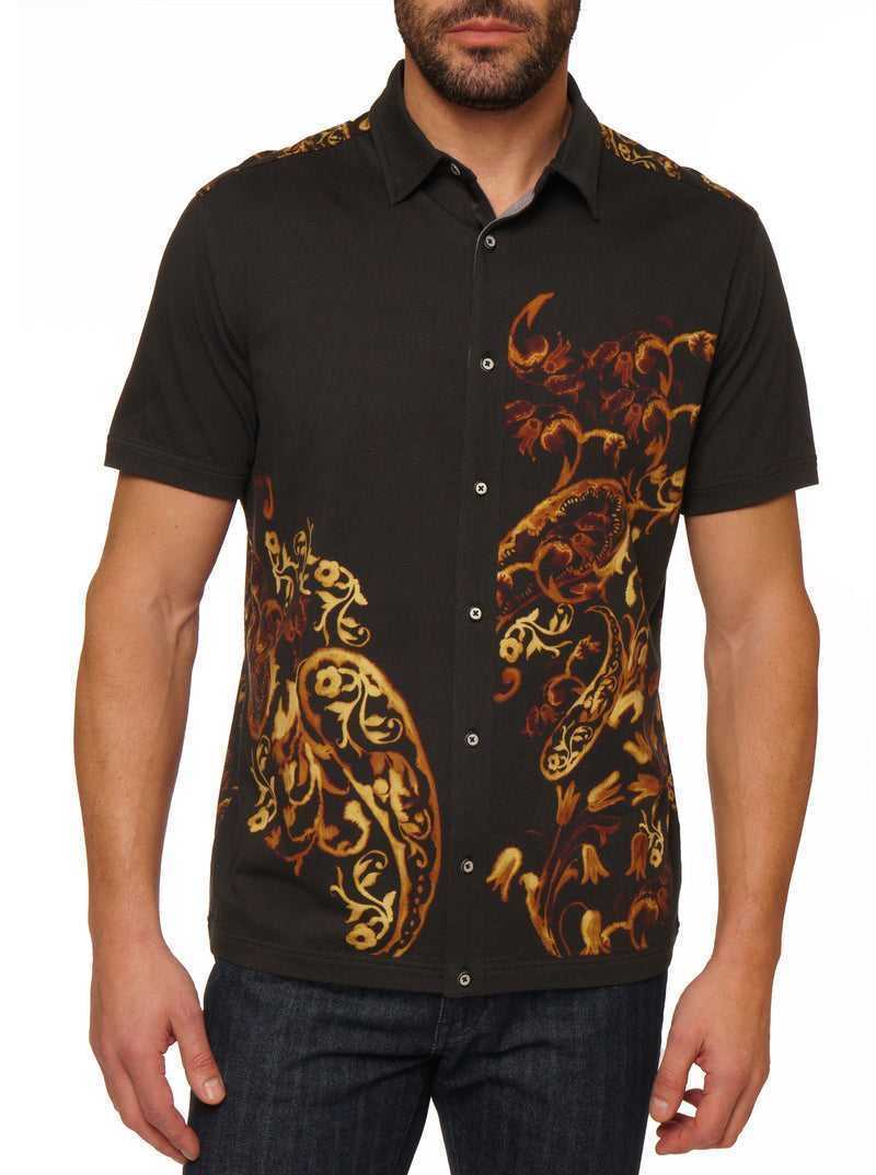 Robert Graham Hadrian Short Sleeve Knit Shirt Fekete | 072RYWULB