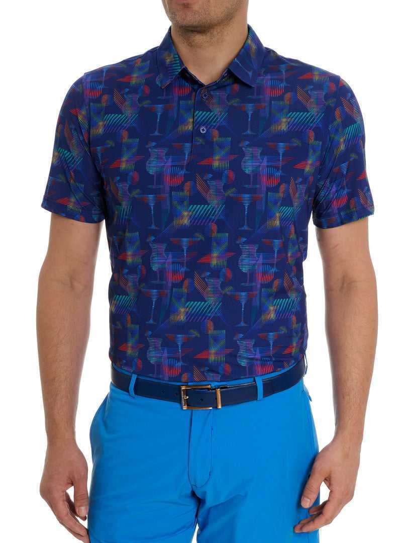 Robert Graham Happiest Hour Polo Sötétkék | 758VUZAIY