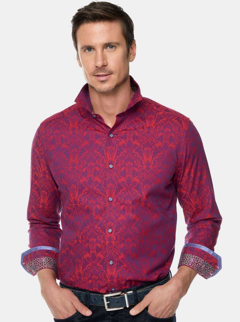 Robert Graham Highland Long Sleeve Button Down Shirt Berry | 147NPWIES