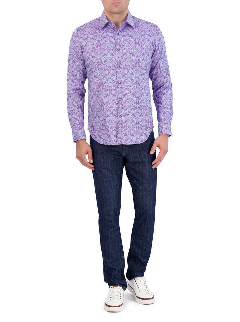 Robert Graham Highland Long Sleeve Button Down Shirt Lilac | 569ZYNHSD