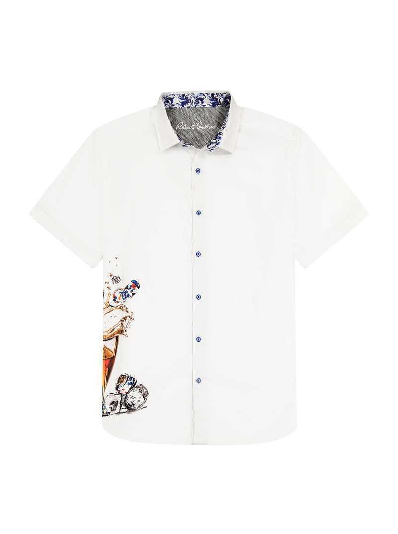 Robert Graham Ice & Dice Short Sleeve Button Down Shirt Tall Fehér | 480NGXZCU