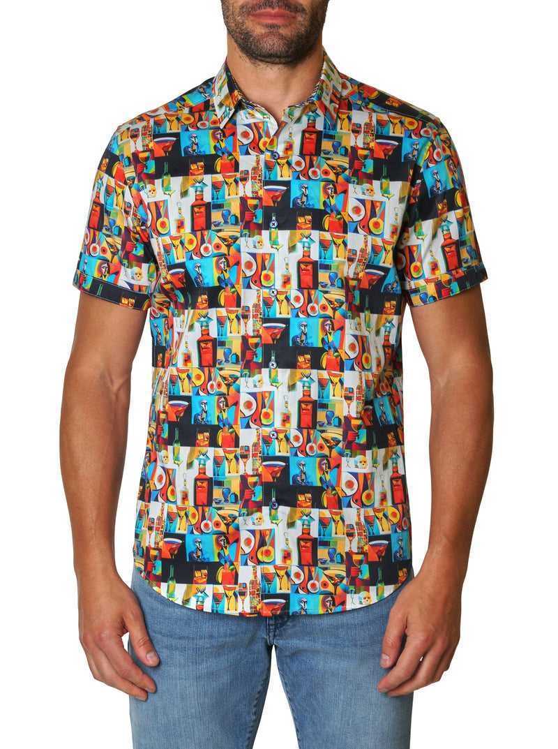 Robert Graham Ice-cubist Short Sleeve Button Down Shirt Multi | 590NYIGRC