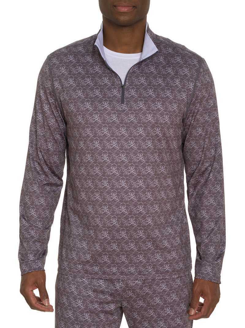 Robert Graham Iron Skull Long Sleeve Knit Sötétkék | 982DKSNHA