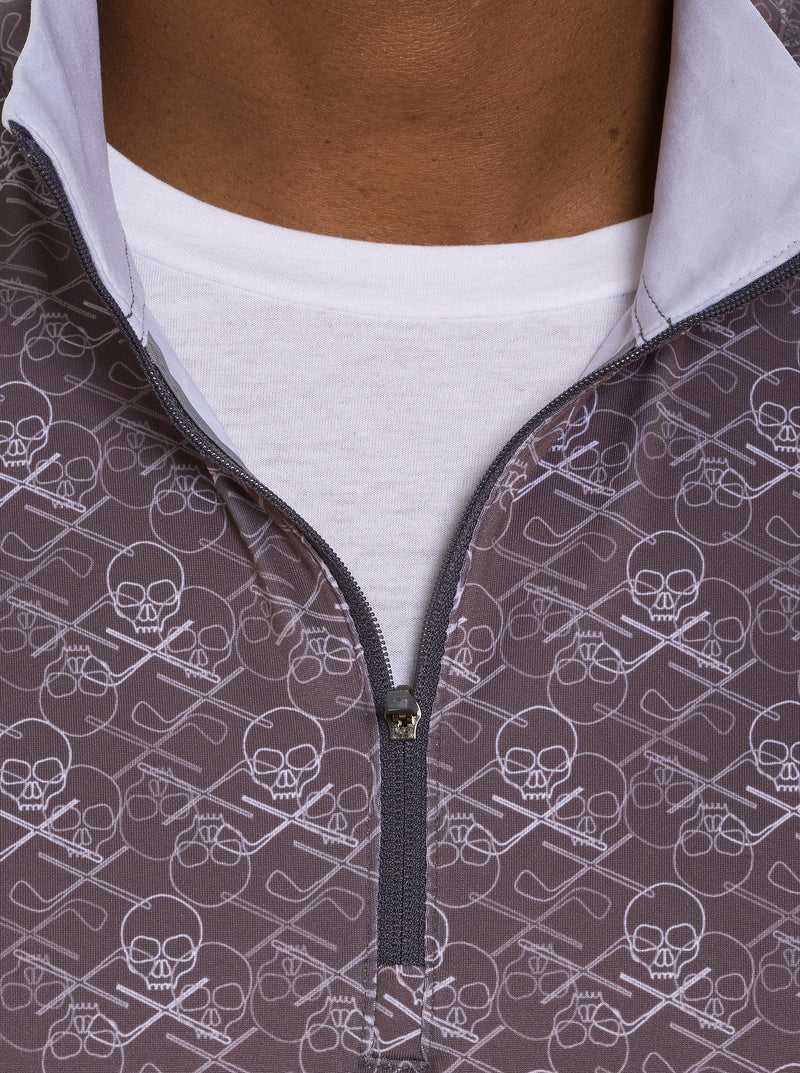 Robert Graham Iron Skull Long Sleeve Knit Sötétkék | 982DKSNHA