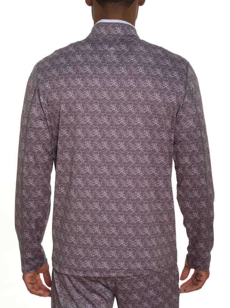 Robert Graham Iron Skull Long Sleeve Knit Sötétkék | 982DKSNHA