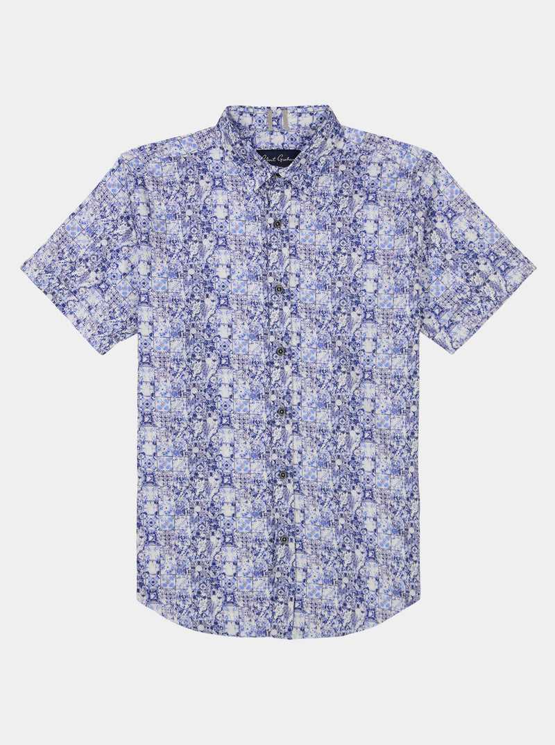 Robert Graham Kano Short Sleeve Button Down Shirt Kék | 568GJZMHI