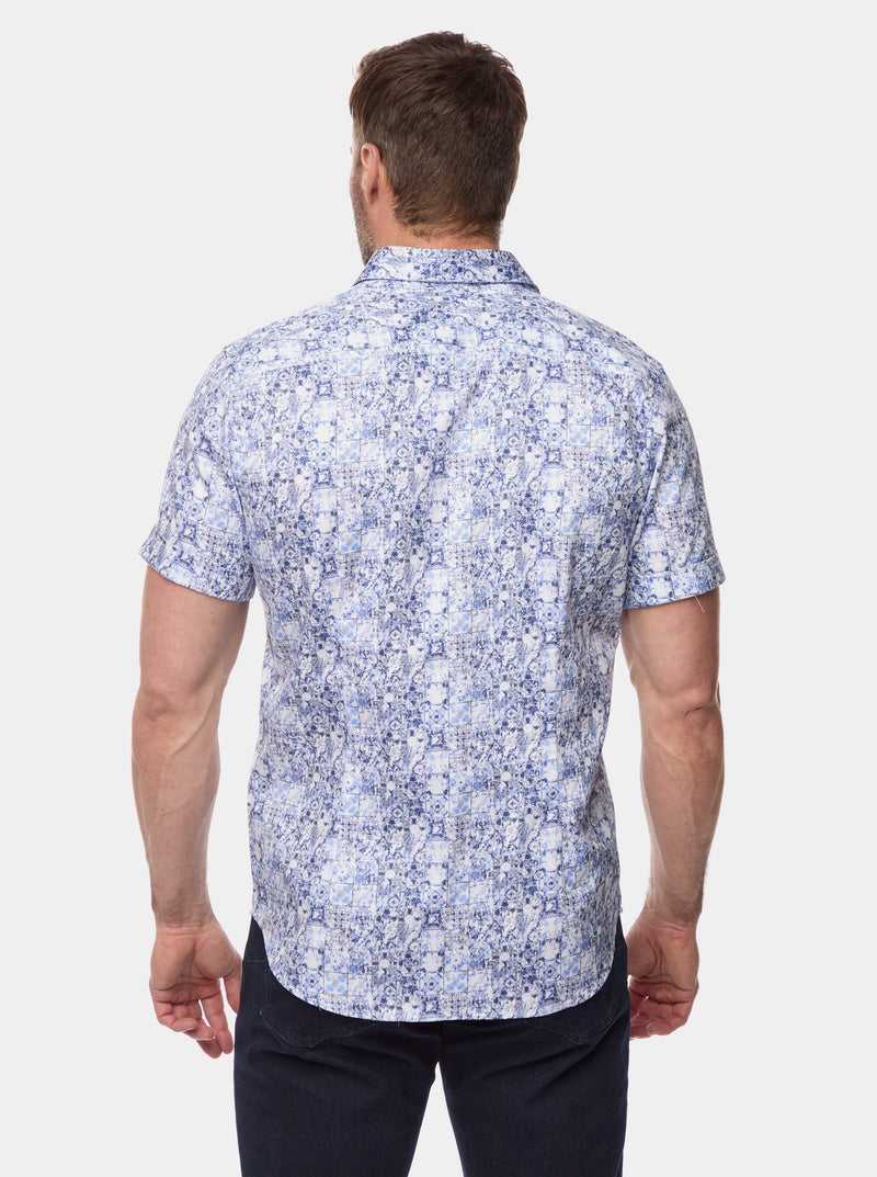 Robert Graham Kano Short Sleeve Button Down Shirt Kék | 568GJZMHI