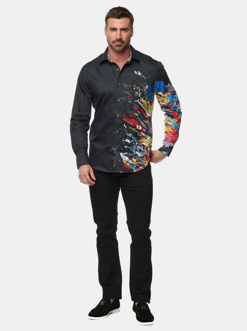 Robert Graham Knightsbridge Long Sleeve Button Down Shirt Fekete | 742PUABDG