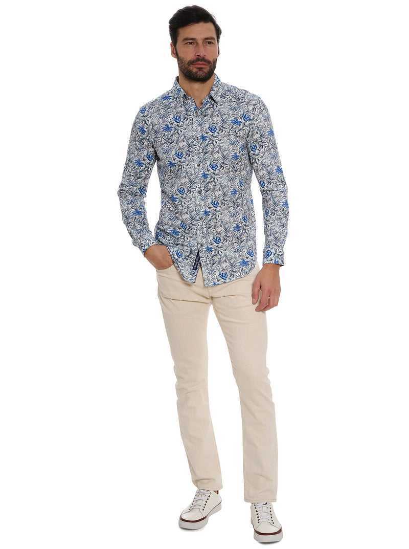 Robert Graham Leif Long Sleeve Knit Shirt Kék | 347RPVIBF