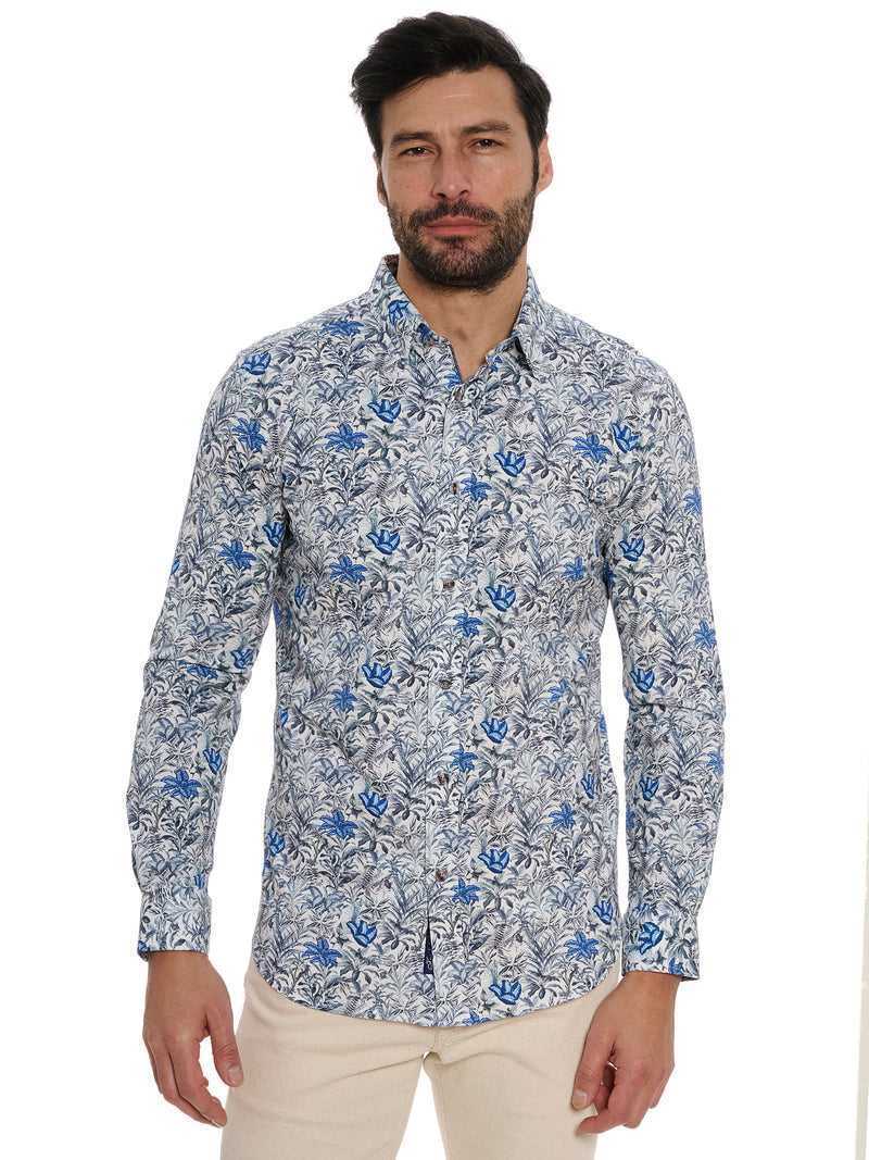 Robert Graham Leif Long Sleeve Knit Shirt Kék | 218FLWHOU